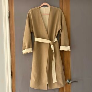 Uniqlo Women's Wool Blend Coat, Beige & Cream, Size S